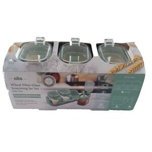 NEW Fiber Glass Seasoning Containers Jars Set of 3 Spices Eco Friendly Alta